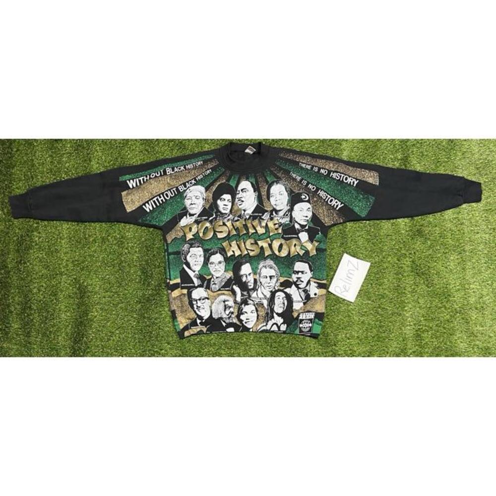 Vtg Positive People Black History Fredrick Douglas MLK Malcolm X Sweatshirt